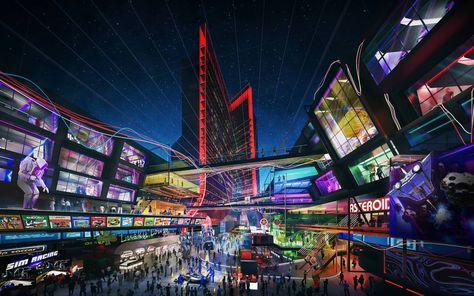 Atari reveals details on proposed Las Vegas hotel | Las Vegas Review-Journal History Of Video Games, Austin Hotels, Hotel Concept, Vegas Hotel, E Sports, Las Vegas Hotels, Scottsdale Arizona, Hotel Design, Immersive Experience