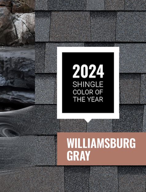 Owens Corning Unveils 2024 Shingle Color of the Year: Williamsburg Gray - Roofing Grey Shingles House, Williamsburg Gray Shingles, Roof Shingles Ideas Exterior Colors, Certainteed Shingles, Owens Corning Shingles, Home Paint Ideas, Roof Shingle Colors, Carport Ideas, Shingle House