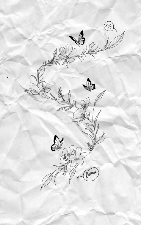 Floral Butterfly Arm Tattoo, Tattoo Ideas Female Wrap Around Arm, Wrap Around Wrist Tattoos Stencil, Small Fill In Tattoos For Sleeve, Vines And Butterfly Tattoo, Flower Tattoo With Butterfly, Floral Half Sleeve Tattoo, Wrap Around Wrist Tattoos, Around Arm Tattoo