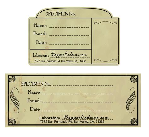 Specimen Labels Specimen Labels, Craft Papers, Halloween Apothecary, Apothecary Labels, Potion Labels, Halloween Potions, Halloween Labels, George Nelson, Mad Scientist