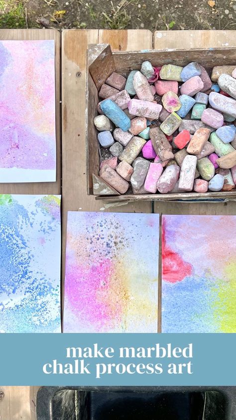 Sami • homeschool mom & block play expert ✨ | Marbled process art play! 🍥 You need to try this process art project this summer! All you need is a metal mesh strainer, sidewalk chalk,… | Instagram Process Art For Adults, Block Play, Mesh Strainer, Sidewalk Chalk, Spring Art, Metal Mesh, Process Art, Homeschool Mom, Art Show