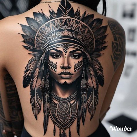 Indian Warrior Princess Tattoo, Female Indian Tattoo, Native American Indian Tattoo, Native American Woman Tattoo, Warrior Woman Tattoo, Native American Warrior Tattoos, Indian Women Tattoo, Native Indian Tattoos, Wolf Tattoo Forearm