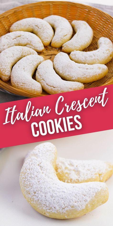 Italian Almond Crescent Cookies, Italian Crescent Cookies, Sicilian Almond Cookies Recipes, Italian Wine Cookies, Italian Almond Cookies Recipes, Crescent Cookies Recipes, Almond Pizzelle Recipe, Almond Horn Cookies, Almond Cookies Recipes