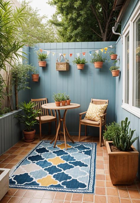 15 Budget-Friendly Small Patio Ideas You’ll Love 10 Small Patio Ideas Condo, Diy Small Patio Ideas On A Budget, Tiny Garden Ideas On A Budget, Rental Patio Ideas, Porch Small House, Small Front Patio Ideas, Tiny Outdoor Patio Ideas, Outdoor Patio Ideas On A Budget, Small Concrete Patio