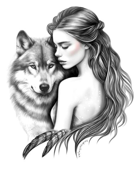 Strength Tarot, Fairy Coloring Book, Fairy Coloring, Wolf Tattoos, Wolf Tattoo, Pencil Art, Wolves, Tattoos And Piercings, Blackwork