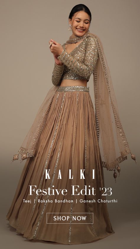 Shop traditional Indian ethnic wear online for women at KALKI Fashion at best price. View our latest collections of wedding dresses, bridal wear along with party wear clothing online. Worldwide shipping available. Indo Western Party Wear Women, Trendy Bridal Lehenga, Modern Lehenga Designs Style, Kalki Fashion, Kalki Fashion Lehenga, Latest Indo Western Dresses For Women, Lehenga Online Shopping, Chaniya Choli, Indian Ethnic Wear