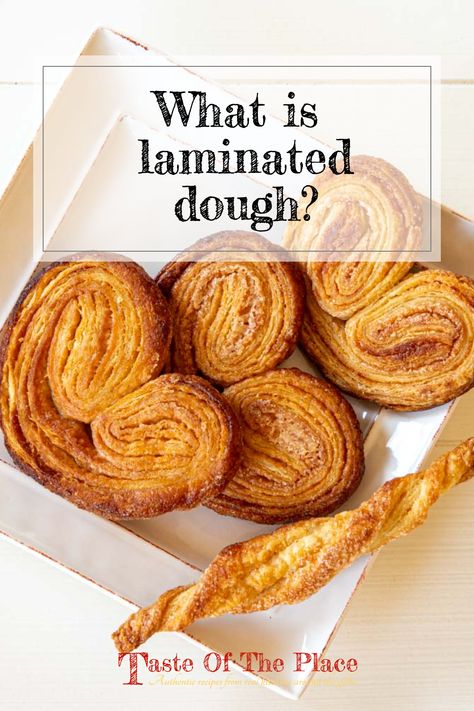 Have you ever sat down to a delicious croissant, Danish, or tart and wondered how it was made? Chances are it was crafted with a type of dough called laminated dough. What is laminated dough, you say? Hop on over to TasteOfThePlace.com/what-is-laminated-dough to learn more about it! Croissant Danish, Laminated Dough, Traditional Christmas Desserts, Rough Puff Pastry, Traditional Christmas Cookies, Dough Recipes, Pastry Crust, Culinary Travel, Frozen Puff Pastry