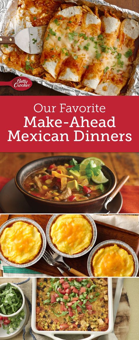 Make weeknights less frazzled and more fiesta-like with flavorful slow-cooker soups, freezer-friendly casseroles and make-ahead salads. Casserole Dinners, Mexican Dinners, Hispanic Recipes, Spanish Foods, Freezing Food, Make Ahead Salads, Freezer Food, Lunch Prep, Easy Foods