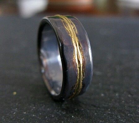 Viking Wedding Ring, Rustic Wedding Bands, Mens Wedding Bands Unique, Gorgeous Rings, Viking Wedding, Mixed Metal Rings, Promise Rings For Guys, Mens Gold Wedding Band, Wedding Band Designs