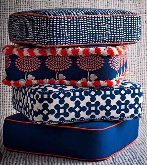 Square Floor Pillows, Fabulous Fabrics, Floor Cushions, Outdoor Fabric, Outdoor Cushions, Outdoor Pillows, Soft Furnishings, Pillow Cushion, Home Textile