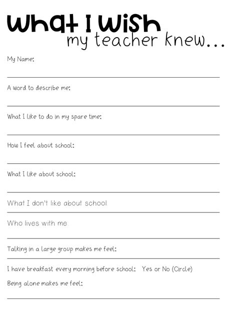 Back to school activity, get to know you activity Teacher Get To Know Me Activity, What I Wish My Teacher Knew, Getting To Know Your Students Activities Elementary, Get To Know Your Teacher Activities, Get To Know Your Students Activities, Back To School Therapy Activities, Get To Know You Activities For Kids, Getting To Know You Activities, Get To Know You Activities Elementary