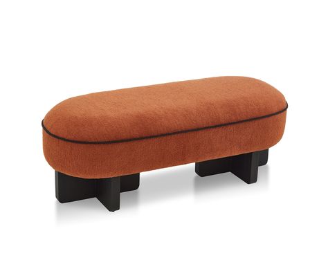 LE009-STL-5033 – L&E – Larson Long Bench – Lander Rust_2000 x 1600_1 Contemporary Cushions, Long Bench, Black Ash, Bold Color Palette, Free Fabric Swatches, Furniture Trends, Living Room Mirrors, Chic Interior, Dining Accessories