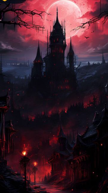 Samurai Village, Horror Wallpapers Hd, Haunted House Pictures, Haunted House Drawing, Vampire Castle, Samsung Mobile Phone, Castlevania Wallpaper, Creepy Backgrounds, Castle Painting