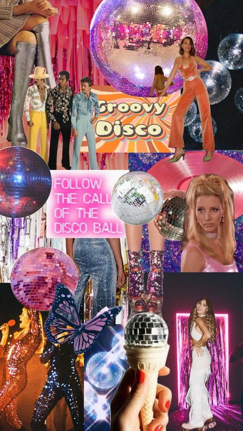 Check out literallylinden's Shuffles disco fever!! 🪩🕺 #disco #discoball #moodboard #aesthetic #collage 70d Party Decorations, Decades Party Aesthetic, 60’s Disco, Retro Disco Theme Party, Disco Themed Party Aesthetic, Disco Fever Aesthetic, 70s Party Aesthetic, Retro Party Aesthetic, 90s Club Aesthetic