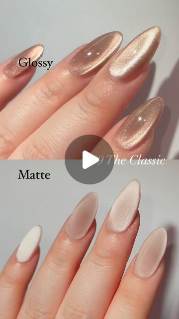 F.U.N Lacquer on Instagram: "💛✨💅🌟👑  009 The Classic from the Classic Neutral Collection. This sophisticated magnetic gel polish features a warm peachy tone with an enchanting icy translucent finish and a unique glass bead effect.  Products used: 💅 2-in-1 Peelable Gel Base Coat 💅 009 The Classic Magnetic Gel Polish 💅 Always On Top Non-wipe Gel Top Coat 💅 Ultra Matte Frosting Top Coat 💅 Magnet Rod 💅 Mini Holo UV/LED Nail Lamp  📲 www.funlacquer.com  #funlacquer #gelnails #gelmanicure #magneticnails #cateyenails💅" Frosted Glass Nail Design, Magnet Nails Design, Magnet Nail Polish Designs, Magnetic Gel Polish, Fun Lacquer, Magnetic Nail Polish, Nail Color Combos, Magnetic Nails, Gel Top Coat