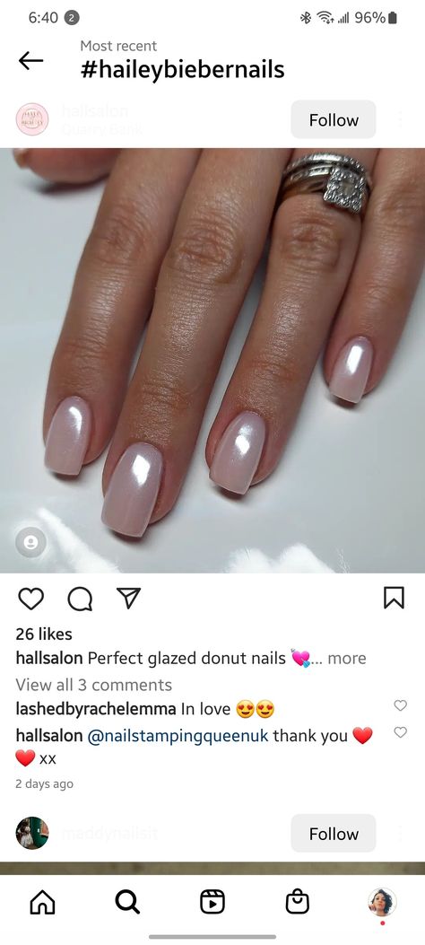 Nails Design Wedding Guest, Wedding Gel Polish Nails, Anc Manicure Ideas, Short Squoval Nails Ideas, Nails 2023 Square Short, Glazed Donut Nails Squoval, Elegant Nails Squoval, Squoval Bridal Nails, Sheer Nail Ideas