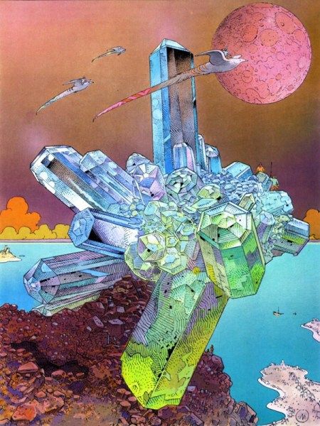 MoebRainbow Jean “moebius” Giraud, Jean Giraud Moebius, Moebius Art, Jean Giraud, Bd Comics, Science Fiction Art, Arte Fantasy, Comic Book Artists, Space Station