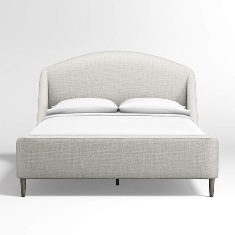 Lafayette Mist Upholstered Queen Bed + Reviews | Crate & Barrel Beige Upholstered Bed, Upholstered Queen Bed Frame, Grey Upholstered Bed, Upholstered King Bed, Upholstered Full Bed, Upholstered Queen Bed, Bed Crate, California King Headboard, Grey Bed Frame