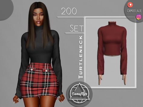 Mod For Sims 4, Sims 4 Studio, Pelo Sims, Sims 4 Expansions, Turtle Neck Crop Top, Valentines Day Dresses, Female Clothes, Sims 4 Cc Packs, Sims Hair