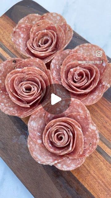 Emily Love Leserman on Instagram: "JC is the superior singer & turtleneck wearer Joey is the BEST dancer of the crew ⁣  what does this have to do with salami roses? I’m a millennial mom raised on lunchables who was taught the meaning of true romance by *NSYNC….it has EVERYTHING to do with salami roses" Meat Roses How To Video, How To Make A Rose With Salami, Salmi Rose, Salami Roses How To Video, Flower Salami, Salami Roses How To, Salami Platter, How To Make Salami, Salami Rose