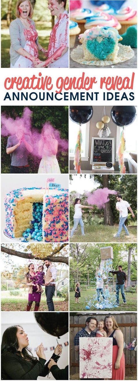 Check out these creative gender reveal announcement ideas to find out the gender of your next baby or announce it to family and friends! Such fun ideas!! Gender Reveal Ideas For Finding Out, Gender Reveal Announcement Ideas, Baby Reveal Ideas To Parents, Baby Gender Reveal Party Ideas, Baby Reveal Ideas, Gender Reveal Party Ideas, Creative Gender Reveals, Gender Reveal Unique, Gender Reveal Announcement