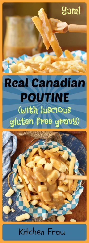 Real Canadian Poutine with gluten-free gravy | Kitchen Frau Poutine Gravy Recipe, Gluten Free Fries, Fries With Cheese, Poutine Gravy, Poutine Recipes, Canadian Poutine, Poutine Recipe, Sweet Rice Flour, Gluten Free Gravy