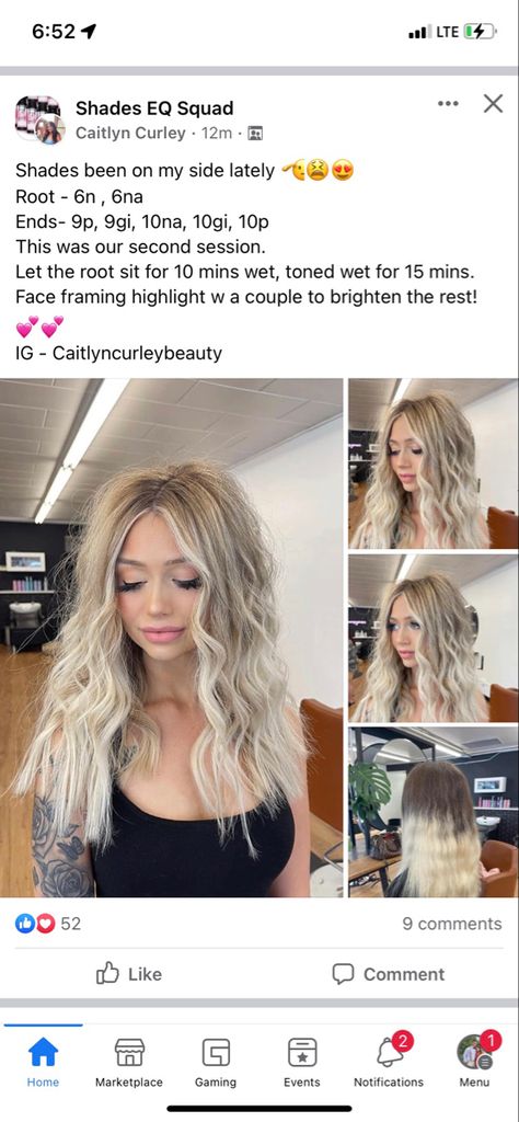 Root Smudge Blonde, Blonde Formulas, Redken Formulas, Shades Eq Formulas, Toner Formulas, Color Formulations, Hair Stylist Tips, Root Smudge, Hair Formulas