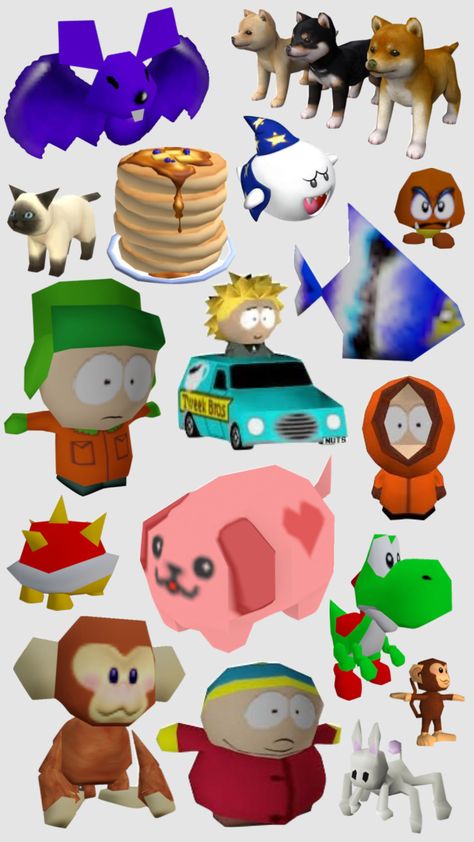 Low Pixel Art, 2000s Teen Fashion, Wallpaper Ios16, Pixel Animals, Poly Animals, 3d Things, Low Poly Character, Color Stickers, Fashion Illustration Collage