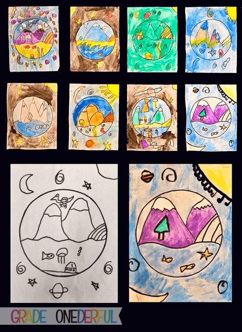 Our Earth Day Paintings | Grade Onederful Earth Day Painting For Kids, Earth Day Art Projects Elementary, Earth Day Directed Drawing, Earth Day Art Lesson, Earth Day Art Projects, Primary School Art Lessons, Environmental Art Projects, Earth Day Art, Earth Day Drawing