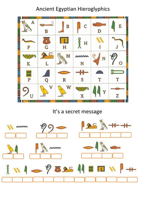 Hyroglyphics Egyptian, Egyptian Art Activities, Egyptian Day At School, Free Egyptian Printables, Egyptian Bulletin Board Ideas, Ancient Egypt School Project, Egypt Kindergarten Activities, Heiroglyphics Art For Kids, Egyptian Party Games