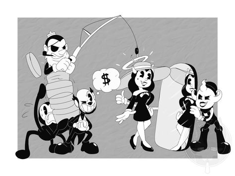 The Butcher Gang, Epic Mickey, Bendy And The Ink Machine, Horror Game, Comics, Fan Art, Art