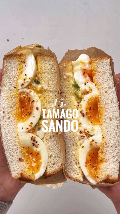 Sando Photography, Sando Sandwich, Tamago Sando, Japanese Sandwich, Iced Water, Japanese Egg, Egg Sandwich, Egg Dishes, Packed Lunch