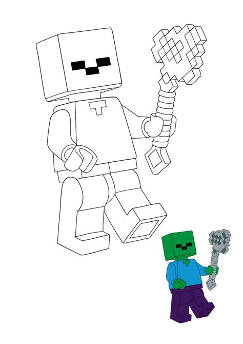 Minecraft Lego Zombie Coloring Pages - 2 Free Coloring Sheets (2021) Minecraft Colouring, Coloring Pages Minecraft, Minecraft Coloring Pages Free Printable, Lego Zombies, Lego Coloring, Minecraft Printables, Lego Coloring Pages, Minecraft Coloring Pages, Minecraft Drawings