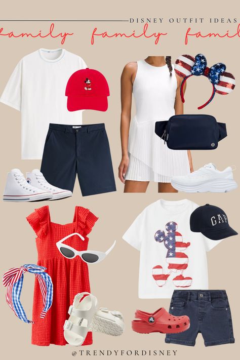 Celebrate the 4th of July when visiting the Disney parks in these cute coordinating family outfits! #ad @lululemon @zaraofficial @amazon @gap @Disney • • • • • #trendy #disney #disneystyle #waltdisneyworld #disneyworld #disneyland #disneyootd #disneyoutfit #disneyparks #disneyparksstyle #disneyworld #ootd #outfit #outfitinspo #outfitideas #family #familyoutfits #magickingdomoutfit #4thofjuly #summeroutfit #kidsoutfit #womensoutfit #mensoutfit #girlsoutfit #boysoutfit #toddleroutfit Disney Cruise Outfits, Coordinating Family Outfits, Disney 4th Of July, Family Disney Outfits, Disney Family Outfits, Magic Kingdom Outfit, Disney Cruise Family, Disney Outfits Women, Disney 2024