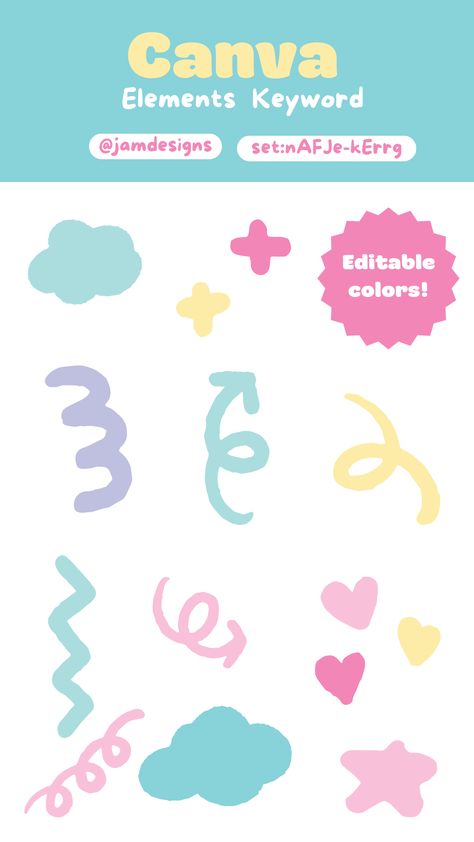 Canva Elements - Pastel Doodle | set:nAFJe-kErrg mangofruitscanvaelements #designwithcanva #canvas #developerelementcanva📐 Canva Doodle Elements, Canva Cute Elements, Canva Elements Free, Canva Free Elements, Pastel Edit, Pixel Font, Graphic Shapes Design, Keyword Elements Canva, School Creative