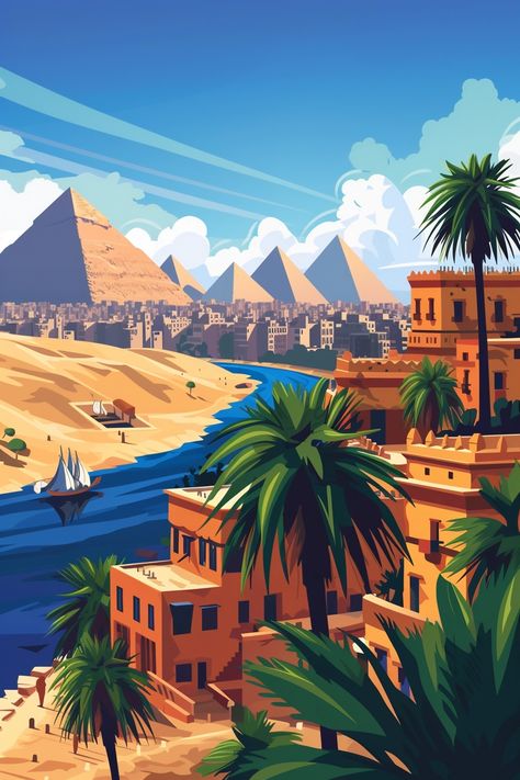 ✨🖼️Travel Wall Art with Midjourney Prompts - Tap the Link in my Bio🌐🔗 Ancient Greek City, Travel Photo Album, Greek City, Desert Scene, Egypt Tours, Cute Galaxy Wallpaper, Egypt Art, Game Concept Art, Travel Wall Art