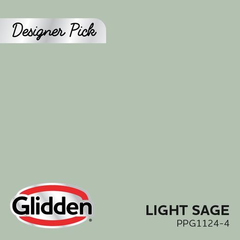 Light Sage PPG1124-4 Paint Home Depot Green Paint Colors, Glidden Paint, Flat Interior, Porch Flooring, Washable Paint, Paint Types, Latex Paint, Paint Primer, Stained Concrete