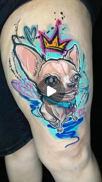 Yoan Veloz Cruz on Instagram: "Well, almost everyone who visits the Shop knows who little Peachy Peachy is, a little Chihuahua who is less good with me is friendly with everyone 😂, and well I made her this beautiful portrait of reconciliation but there was not much effect on her she continues to hate me the same 😂😂 I hope you enjoy it.

#newschooltattoos #artfusion #fullcolortattoo #petlovers #chihuahua_feature #chihuahualovers #fusionink #cnctattoocartridges" Fusion Ink, New School Tattoo, Color Tattoo, Enjoy It, Chihuahua, I Hope You, Animal Lover, I Hope, Tattoos