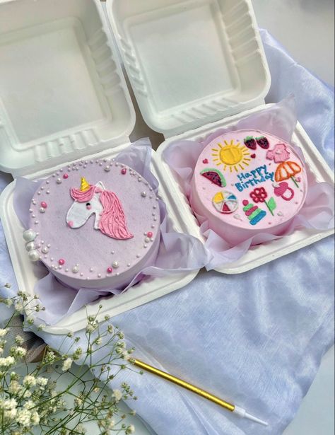 Unicorn Bento Cake, Bento Cakes, Bento Cake, Unicorn Theme, Cake Designs Birthday, Cake Designs, Birthday Cake, Cake, Birthday