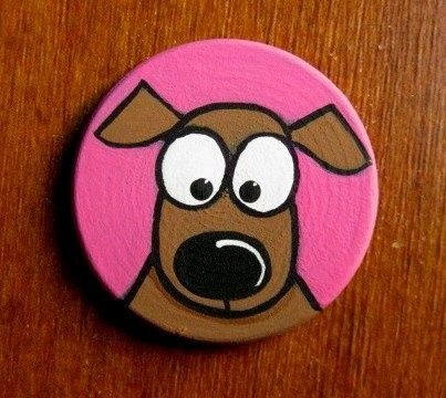 Stone Painting Dog, Dog Rock Painting Ideas, Dog Rock Painting, Dog Face Paints, Rock Painting Supplies, Bird Branch, Sidewalk Chalk Art, Diy Rock Art, Painted Rock Animals