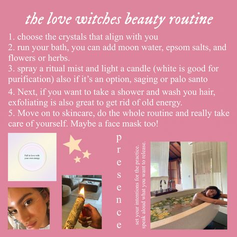 Witchy Shower Ritual, Beauty Rituals Witchcraft, Shower Witchcraft, Witch Advice, Witchy Skincare, Ethereal Entity, Glamour Witch, Witch Beauty, Pink Spiritual