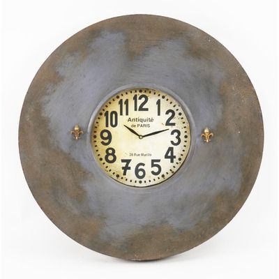 Zentique Inc. Paris Wall Clock Small Wall Clock, Traditional Wall Clocks, White Clocks, Oversized Wall Clock, Magnetic Wall, Distressed Painting, French Decor, Metal Wall Clock, Clock Face