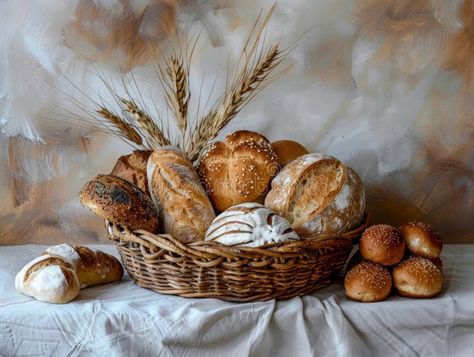 AI generated illustration of an assortment of freshly baked bread royalty free stock photo Bread Image, Freshly Baked Bread, Baked Bread, Freshly Baked, Bread Baking, Pita, Yeast, Party Decor, Royalty Free Stock Photos