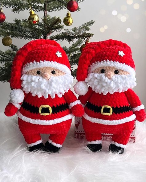 our christmas was beautiful. I got... - Crochet Tutorial New Year Crochet Ideas, Santa Crochet Patterns Free, Crochet New Year Ideas, Crochet Christmas Santa, Santa Crochet, Crochet Santa Free Pattern, Christmas Crochet Decor, Christmas Amigurumi, Holiday Crochet Patterns Free