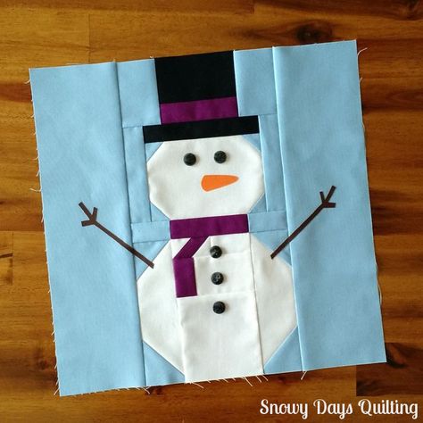 I Wish You a Merry Quilt-A-Long: Snowman — Snowy Days Quilting Christmas Present Quilt, Snowman Blocks, Tree Quilt Block, Mini Patchwork, Christmas Quilt Blocks, Quilt Size Chart, Winter Quilt, Quilt Christmas, Snowman Quilt