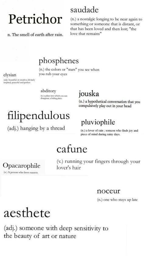 Aesthetic Words ✨ #fyp #aesthetic #aestheticwords #words #word #definitions Word Definitions Aesthetic, Definitions Aesthetic, Fyp Aesthetic, Word Definitions, Hiding Places, Aesthetic Words, English Vocabulary, Finding Joy, Vocabulary