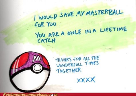 Masterball Pokemon Pick Up Lines, Nerdy Quote, Pokemon Valentine, Master Ball, Pick Up Lines Cheesy, Geek Wedding, Couple Stuff, Gotta Catch Them All, Nerdy Gifts