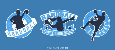 Handball players badge illustration set #AD , #players, #Handball, #illustration, #set, #badge Handball Logo Design, Handball Illustration, Handball Logo, Badge Illustration, Handball Players, Mo Design, Vector Online, Layout Template, Create A Logo