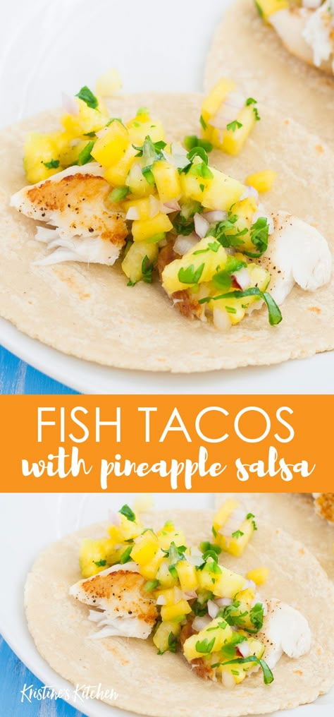 Fish Tacos With Pineapple Salsa, Pineapple Fish, Tacos With Pineapple Salsa, Fish Tacos Tilapia, Tacos With Pineapple, Pineapple Salsa Recipe, Easy Fish Tacos, Fish Tacos Recipe, Tilapia Recipes