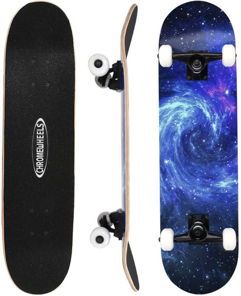 ChromeWheels 31 inch Skateboard Complete Skateboards Double Kick Skate Board 7 Layer Canadian Maple Deck Skateboard for Kids and Beginners Skates Aesthetic, Skateboard Designs, Kids Skateboarding, Skate 3, Skate Boards, Skater Vibes, Cool Skateboards, Skateboard Wheels, Skateboard Design